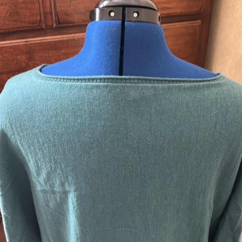 Eileen Fisher merino wool green sweater. - Picture 7 of 10